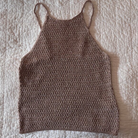 NWOT Massimo Dutti Crochet Knit High Neck Top - Size S - Picture 5 of 14